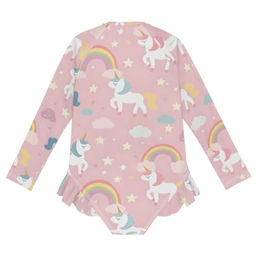 Image of Girls One Piece Swimsuits Long Sleeve Swimsuit Zipper Bathing Suits Swimwear