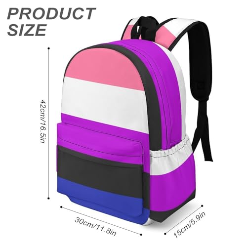Genderfluidity Pride Flag Funny Backpack Daily Casual Daypack Travel Mini Bag with Adjustable Strap Style-53