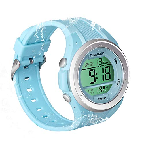 Multifunctional Submersible Swimming Sports Diving Watch for Boys and Girls 10 ATM Water Resistant Stopwatch, Alarm Clock, Chronograph, Timer Countdown, Dual Time Zone, 12 or 24 Hour Format