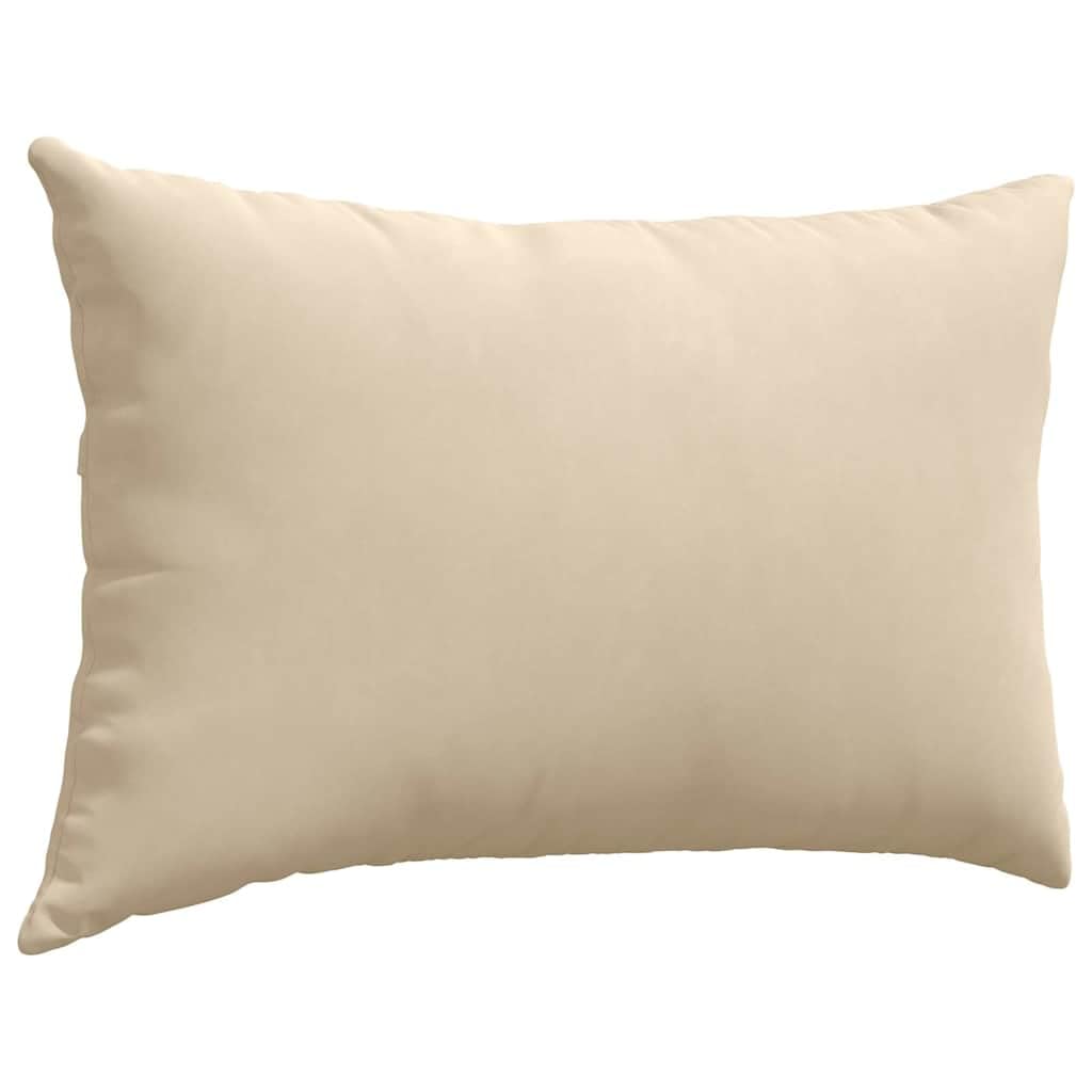 Set di 2 Cuscini da Divano Moderni Crema 60x40 cm in Tessuto | Morbidi cuscini sfoderabili con imbottitura in poliestere, ideali per decorare soggiorno e camera da letto.