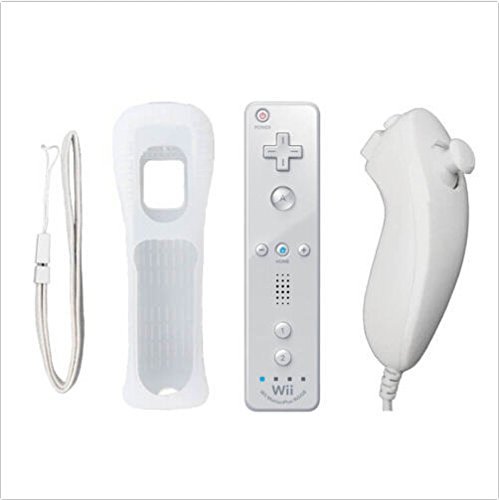 WiimoteHS® Built in Motion Plus Inside Remote + Nunchuck Controller For Wii White