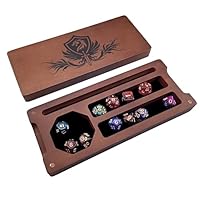 Hunmor Würfelbox Holz Dice Box DND Würfelbrett 24x10 cm Würfelunterlage mit Würfelteller Würfelschale und Vorratsbehälter ideal für Dungeon and Dragon(D&D)