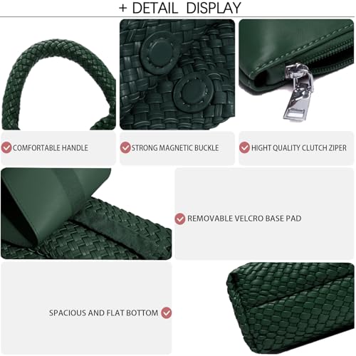 Image of JINMANXUE Woven Tote Bag for Women, Fashion Hobo Handbag, Travel Top-handle Shoulder Bag, Beach Underarm Bag with Purse