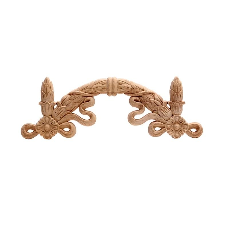 Sculpture sur bois autocollante C206-3 et moulure fleur pour porte