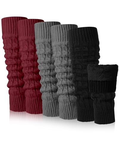 Chuarry 3 Pairs Winter Fleece Lined Leg Warmer for...
