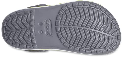 Crocs Bayaband Clogs für Damen und Herren mit Fersenriemen für sicheren Halt 43-44 EU Slate Grey/Lime Punch
