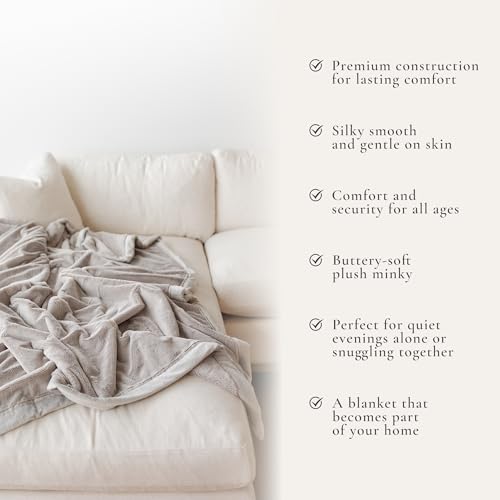 Image of Saranoni Oversized Luxury Blanket | Breathable Super Soft, Lush, Plush Comfy Blankets for Adults | Feather - X-Large 60 inch x 80 inch