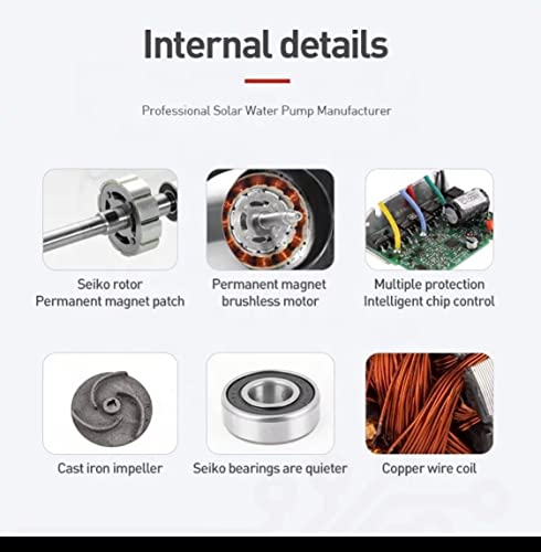 Image of Asian Pumps & Machineries 400W BLDC Submersible Water Pump for River Pond Well Farm Sump Gardening Irrigation Drainage Head 45-50 Feet Flow 10000l /hr DC 48V