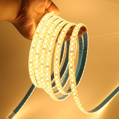 KAFULA 24V LED Light Strip, IP68 Waterproof Flexible, 1M Silicone LED Rope Light CRI85+, can be Cut Every 50mm | 120 LEDs/m || 3000K Warm White | Home Decoration [Power Supply not Included]