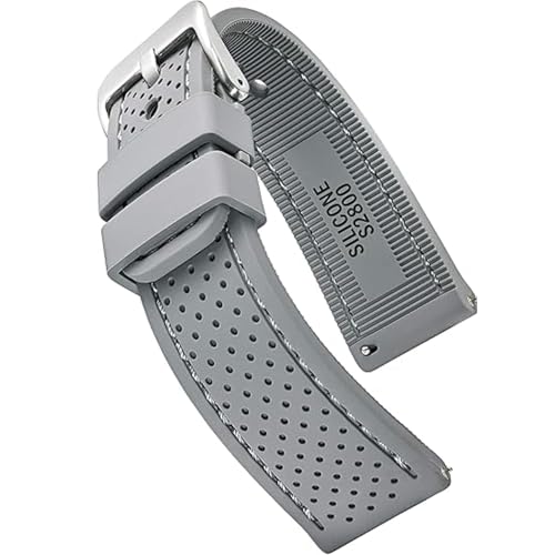 Alpine Sporty Silicone Watch Band | Waterproof Quick Release Rubber Watch Strap| Grey Lightweight...