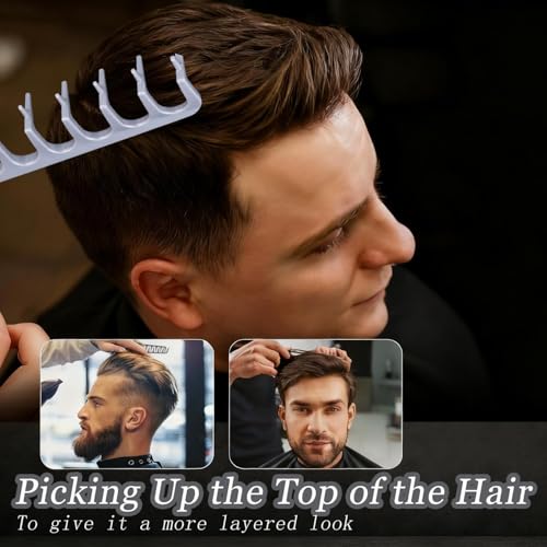Image of 2PCS Texture Comb, Hair Comb For Men, Styling Comb Curly Hair Brush 10.5x22.5 cm Volumizing Detangling Travel Blow-Dry Tool (Pack of 2)