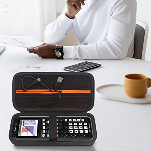 Elonbo Hard Travel Case For Texas Instruments Ti-84 Plus Ce/Ti-84 Plus/Ti-83 Plus Ce/Casio Fx-9750Gii Color Graphing Calculator, Extra Zipped Pocket Fit Charging Cable, Charger, Manual, Black #TOP6