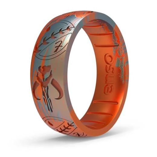 Enso Rings Stars Wars Book of Boba Fett Silicone Ring - Comfortable and Flexible Design - Galactic Outlaw - Phoenix/Ash - 9
