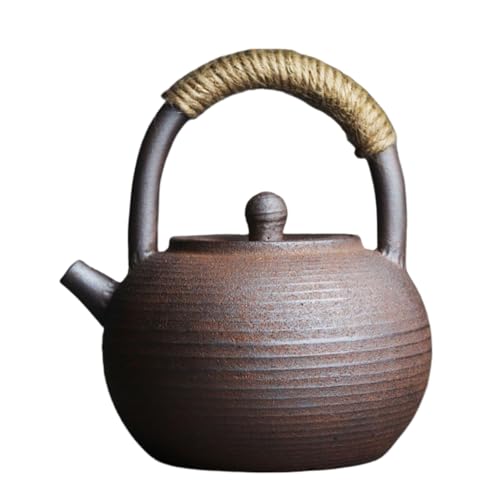 Tetera de cerámica de manejo seguro con mango lateral antiquemaduras