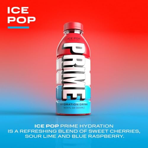 Image of Prime Ice Pop Energy Drink, 500ml, Naturally Flavoured, No Artificial Colours (USA)