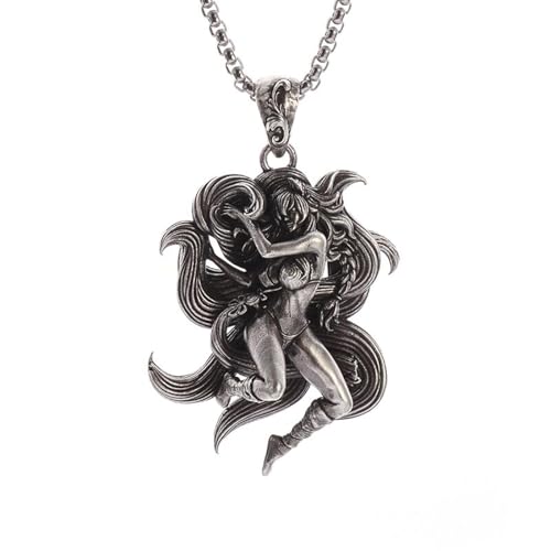 Collar de zorro de nueve colas para hombre y pareja con colgante de demonio