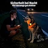 LaRoo Sicherheits LED Leuchtband für Hunde Katzen,LED Licht Blinklicht mit Klettverschluss, Einfach an Halsband Leine und Geschirr zu Befestigen