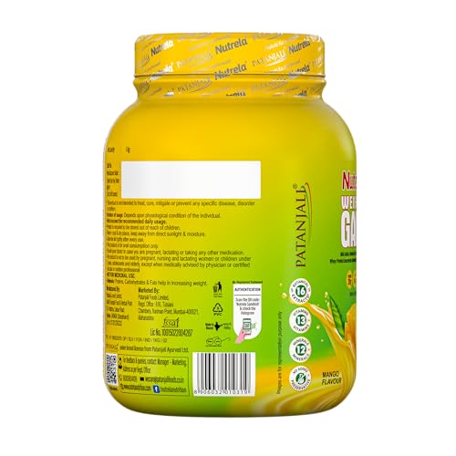 Image of NUTRELA Weight Gainer Powder| 1Kg Mango Flavour | High-Calorie Mass Gainer With Vitamins & Khandsari Sugar | Ideal For Men & Women