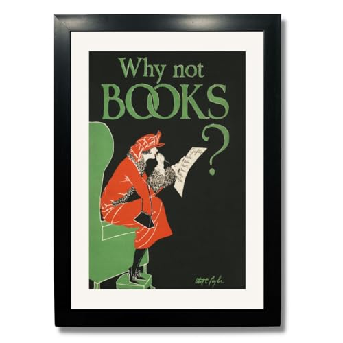 Image of Kagaz Kala - Motivational Funny Quotes - Book Readers Quotes Framed Wall Art Prints Painting Posters - Digital Vintage Posters Print, A4 Synthetic Frame (Why not books)