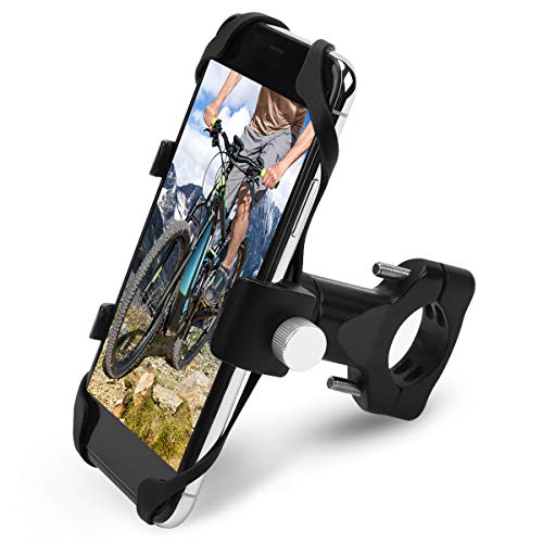 AETKFO Porta Movil Bicicleta, Soporte Telefono Moto Aluminio Soporte Movil Bici Sujeccion Movil Bicicleta Soporte Manillar para Teléfono de 4.0-6.5 Pulgadas, Rotación de 360 Grados
