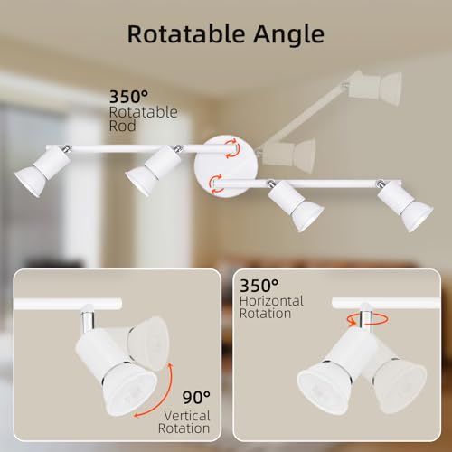 Platonnier LED 4 spots blanc Ketom moderne et orientable - 2