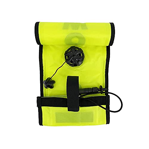 Seaquantum Scuba Diving Inflatable Safety Surface Marker Buoy, Heavy Lead At The Bottom, Reflective Strips On The Top (Neon Yellow, 4Ft) #TOP4