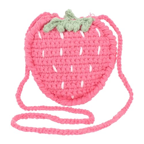 Image of Minache Women Mini Fruit Knitting yarn Crochet Crossbody Shoulder Bag Coin Purse