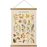 ABoby Vintage Hedgerow Wildlife Posters - Countryside Animals and Plants - Nature Style Wall Decor with Wood...