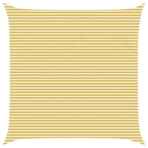 Voile d'ombrage jaune et blanc 7x7 m en PEHD carré pour la terrasse