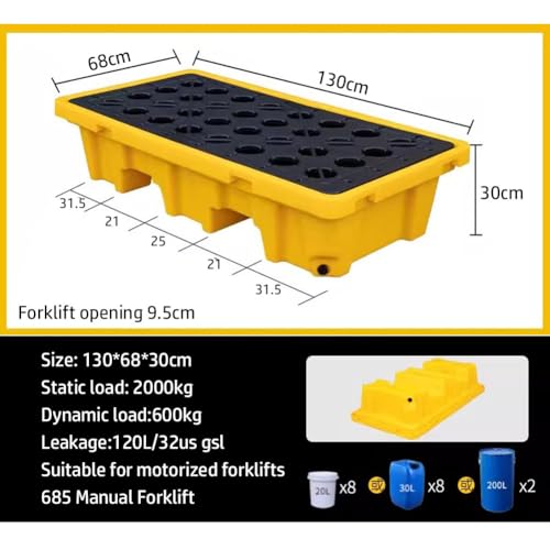 Générique Bac de rétention Robuste pour fûts d'huile - Plateforme modulaire étanche pour Le Stockage Industriel, la sécurité Chimique et la Protection de l'environnement