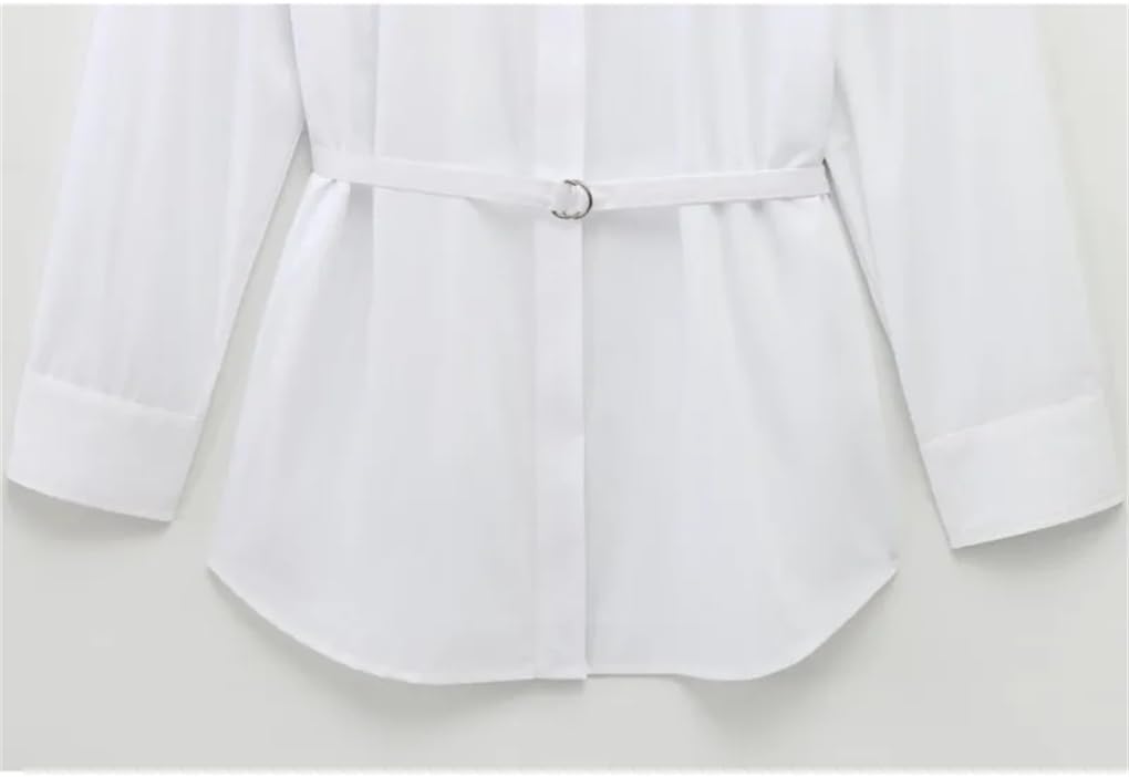 Women's Long-Sleeved Tie-Button Shirt