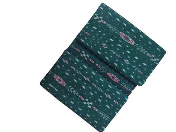 GHL – GUENDICHA HAAT LLPSambalpuri Certified Handloom Cotton Fabric, Deep green, 2.5 meters