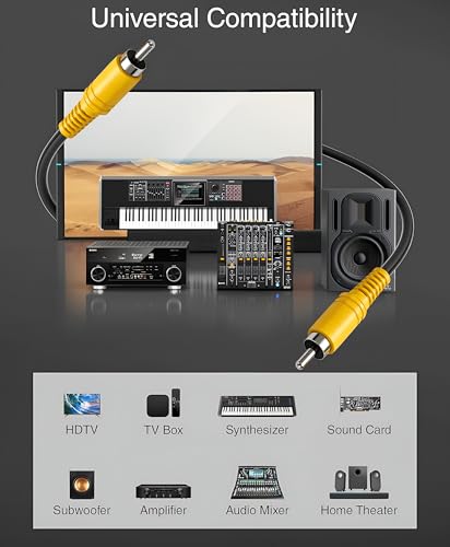 Image of MX RCA Cable 2RCA To 2RCA Stereo Audio Cable Gold Plated Adapter Dual Shielded For Home Theater Amplifier Hi-Fi System Car Sound Speaker PARENT (1 RCA MALE / 1 RCA MALE (Pack Of 2), 1.5M)