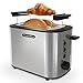 KitchenBoss Tostapane in Acciaio Inox：Tostapane per 2 fette con Pinze, 6 Livelli di Tostatura, con Cassetto Raccoglibriciole e Griglia per il Pane, Funzione di Spegnimento Auto e Sbrinamento, 870 W immagine
