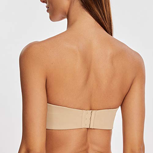 MELENECA Women's Strapless Bra for Large Bust Minimizer Unlined Bandeau with Underwire2