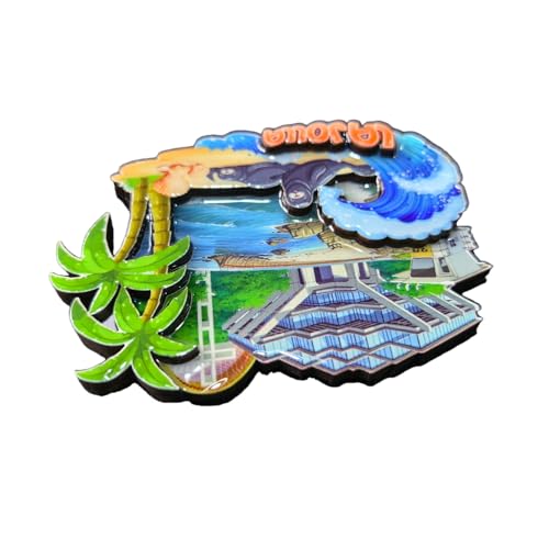 Imán decorativo de madera La Jolla USA 3D para refrigerador miniatura 5
