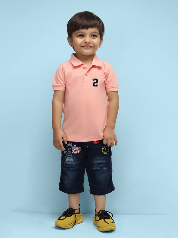 Nusyl Number Two Printed Peach Infants Polo T-Shirt - NUICPTH0173 - Image 3 thumbnail