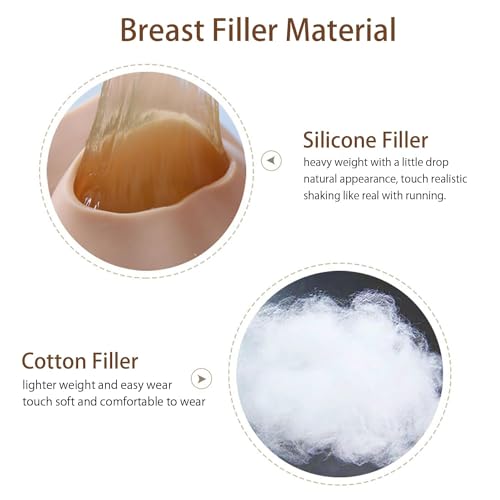 Image of 7th Generation Oil-free Silicone Body Suit Breastplate for Crossdresser Can Insert And Pee Breast Plate Body Suit (Ivory White, D Silicone Filler)