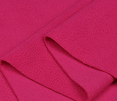Yimihua Tela De Vellón Suave y Lindo Tejido Polar Fleece Terciopelo Tela De Felpa para Coser Bricolaje Tela de Fondo Hecha a Mano.Ancho 160 CM (Medio Metro)(Color:Rosa roja)