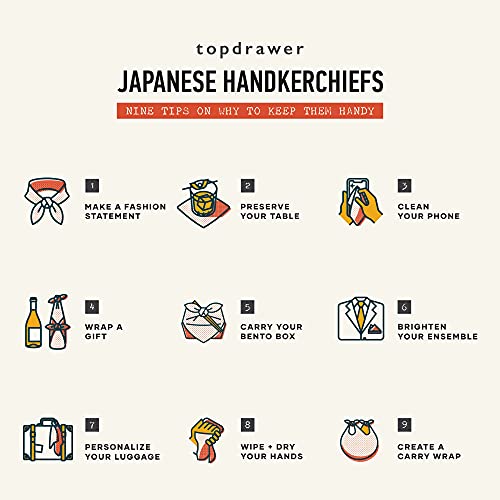 Image of Topdrawer Japanese Handkerchief, Pocket Square, 100% Cotton, Made in Japan