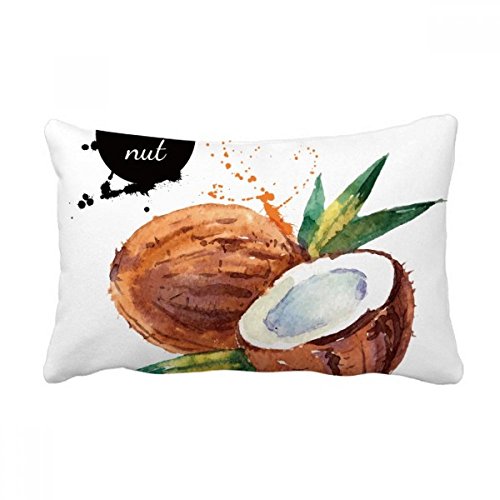 Oreiller de decoration noix de coco aquarelle multicolore idee cadeau maison originale - 2