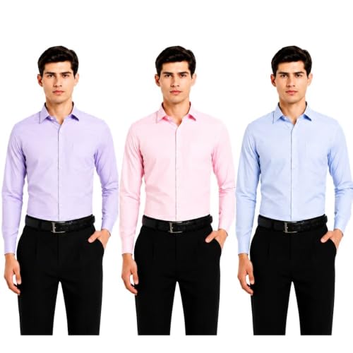 Image of Men's Solid Formal Shirt | Premium Cotton Rich Full Sleeves Shirt | Comfort Fit Office Wear Shirt with Single Chest Pocket | Stylish Casual & Formal Shirt for Men