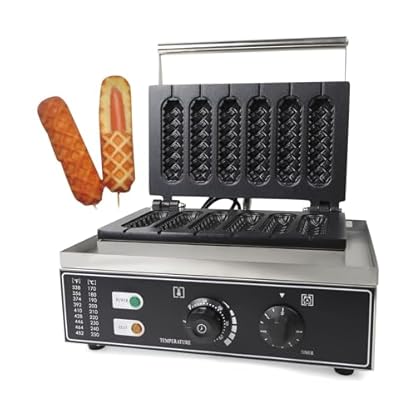 Waffeleisen, Waffle Maker Hotdog Machine, 1500W Stiel/Corn Dog Waffelautomat Profi Gastro Stiel Waffeleisen Kommerziell Lolly Französisch Takoyaki Maker