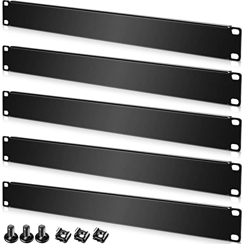 Image of Leinuosen 20 Pcs Blank Rack Mount Panel Spacer Metal Blank Panel Black Server Rack Accessories Mount Filler for 19 Inch Server Network Enclosure Cabinet Cable(1u)