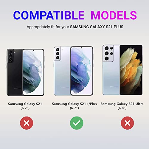 Image of LIRAMARK Transparent Clear Shock Proof Back Cover Case Designed for Samsung Galaxy S21 Plus (Green)