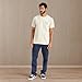 Brixton Men's Pledge T-Shirt Medium Cream/Navy – Long Sleeve Standard Tee