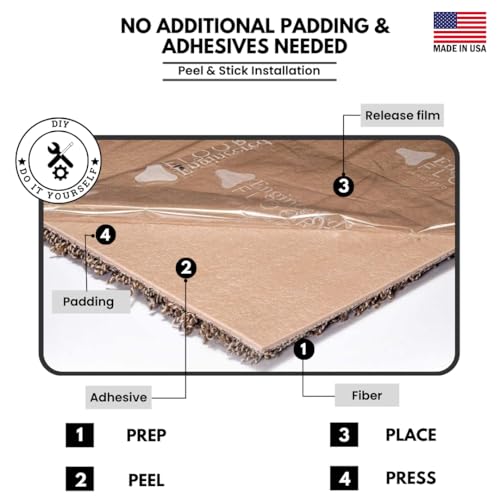 Smart Squares Easy Street Premium Made in The USA Carpet Tiles 18x18 Inch, Soft Padded, Seamless Appearance, Peel and Stick for Easy DIY Installation (909 Lava, 1 Tile)
