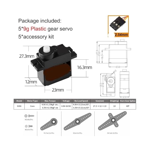 Servomoteur 9g S006 Black pour remplacer vos servos défectueux en modélisme