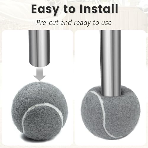 Tennis Balls For Walkers Pre Cut 4pcs Walker Tennis Balls Precut For Seniors, Pre-Cut Ball For Walker Feet And Chair Legs, Universal Walker Glides Ball For Floor Protection, Fits Most Legs (Gray)