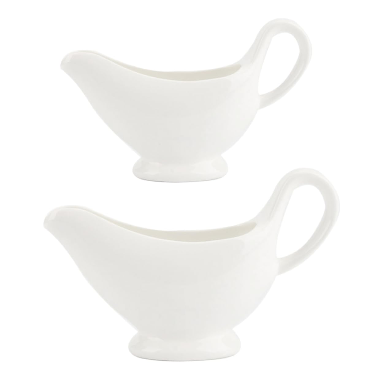 VINTORKY 2pcs Sauce Boat Seasoning Cups Sauce Serving Porcelain Gravy Boat Seasoning Bowl Food Sauce Bowls Coffe Creamer Seasoning Dish Steak Gravy Boats Small Syrup Pitcher White Ceramics